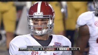 2013 BCS National Championship AJ McCarron Highlights [upl. by Idnek118]