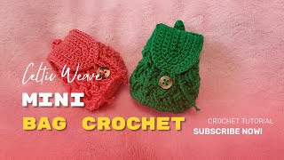 HOW TO CROCHET  MINI BAG CROCHET KEYCHAIN  Gladys Channel [upl. by Bonnette]