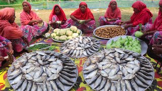 Silver Barb Fish Curry  Delicious Fish Cooking in Village  Traditional Food for 300 People [upl. by Ulda]