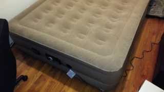 InstaBed Queen Air Mattress with Never Flat Pump  Inflating Video amp Features  Review [upl. by Acinnej297]