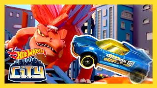 CRAZY DINOSAUR DEBACLE  Hot Wheels City  HotWheels [upl. by Hakilam59]