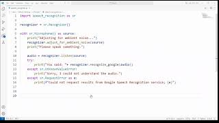 Speech Recognition in Python [upl. by Gard725]