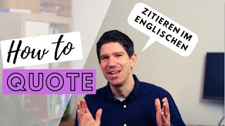 Richtig zitieren in der Englischklausur  Mittelstufe Oberstufe Abitur Englisch  How to quote [upl. by Winn421]