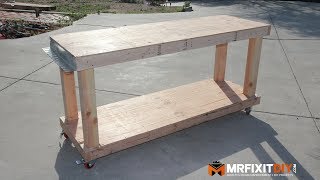 DIY BUDGET FRIENDLY WORKBENCH FREE DOWNLOADABLE PLANS [upl. by Swamy799]