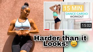 I TRIED PAMELA REIF ’S 15 MIN DANCE CARDIO WORKOUT  Desiree Nicole results [upl. by Gurolinick]