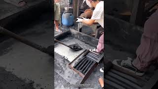 Coal pressing process into compact briquettes [upl. by Einahpehs]