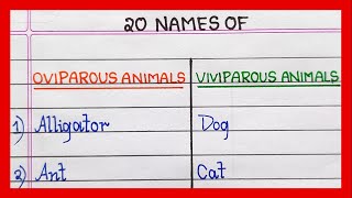 Example of Oviparous and Viviparous Animals  10  20 List of Oviparous and viviparous animals [upl. by Ahcsap507]