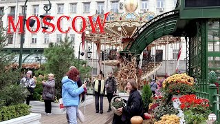 Beautiful Moscow  Autumn Walking Tour  City Life [upl. by Reehsab]