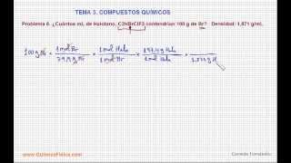 Problema 6 Compuestos químicos ¿Cuántos mL de halotano contendrían 100 g de Br [upl. by Siroval852]