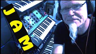 Moog Grandmother Behringer Monopoly Odyssey modular Microfreak Korg synth Hardware Jam challenge [upl. by Ostap]