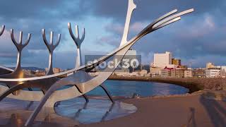 The Sun Voyager Sculpture Reykjavik Iceland 3 [upl. by Farrish]