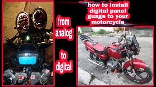 Easy Installation of DIGITAL PANEL GAUGE on Suzuki Thunder 125 [upl. by Ahsyek]