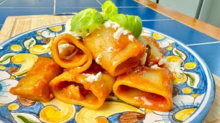 🍆PACCHERI ALLA NORMA🍝sapi bella caddarusa🤤 cucinasicula [upl. by Caritta51]