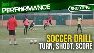 Soccer shooting drill Turn shoot score – every time  MK Dons Academy [upl. by Esinereb]