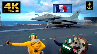 Avions de chasse 🇨🇵 quot RAFALE quot Appontage 🇺🇸 USS George H W Bush   4K 60fps ✨ [upl. by Nortad457]