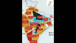 Indian States and Capitals on Map upsc ias ips [upl. by Esialb835]