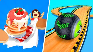 Going Balls  Pancake Run  All Level Gameplay AndroidiOS  BIG NEW APK UPDATE [upl. by Animaj479]