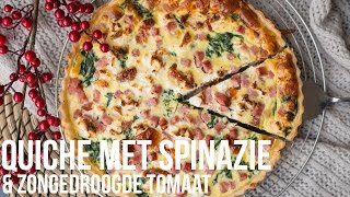 RECEPT Quiche met spinazie en zongedroogde tomaat  OhMyFoodness [upl. by Neirol]