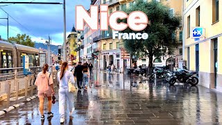 Nice France 🇫🇷  November 2022  Evening Walking Tour In The Rain 🌧️ 4KHDR 60fps [upl. by Atla457]