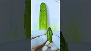 Cucumber has baby Need Emergency Surgery jidoodle fruitsurgery foodsurgery [upl. by Adym]