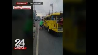 24 Oras Driver ng jeep binugbog ng 2 lalaking lasing umano na muntik niyang mabangga [upl. by Candie]