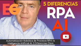 Automatización Robótica de Procesos RPA vs Inteligencia Artificial AI 5 Diferencias Clave [upl. by Eisnyl801]