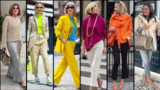 Fall🍁 Fashion trends 2024 for mature women over 506070🎀👗Fall outfit ideas for mature women ❤️🎀👗 [upl. by Naivart]