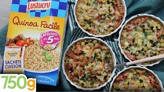 Recette de Minigratins de quinoa aux courgettes amp lardons  750g  EXPRESS [upl. by Airdnek102]