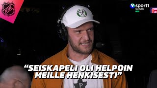 quotSeiskapeli oli helpoin meille henkisestiquot  Aleksander Barkov piipahti kiekkostudion vieraana [upl. by Ecyrb]