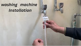 How to fully automatic washing machine installation  how to install haier automatic washing [upl. by Neehsas]