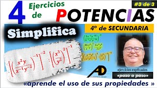 SIMPLIFICACIÓN de POTENCIAS 3 de 3ACADEMIADIEGO [upl. by Adnilahs850]