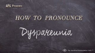 How to Pronounce Dyspareunia Real Life Examples [upl. by Ellene]