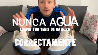 CÓMO LIMPIAR GAMUZA FÁCILCORRECTAMENTETUS TENIS COMO NUEVOS Limpiando Tenis de Gamuza [upl. by Rhea]