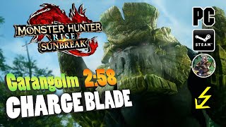 MHRSunbreak  M3★ Garangolm 258 Solo Charge Blade [upl. by Alvie449]