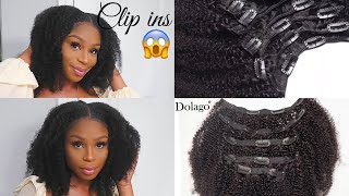 HOW TO INSTALL KINKY CURLY CLIP INS  50 Type 4 Natural Hair Transformation [upl. by Auston147]