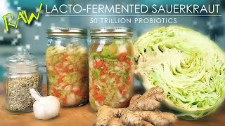 LACTO FERMENTED CABBAGE Raw Sauerkraut Beginner Friendly [upl. by Gnoz]