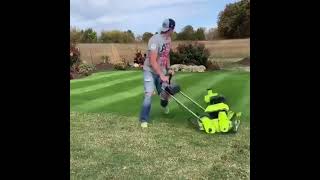 ReStriping the lawn 👍 What is your favourite part about lawncare lawn lawncare101 shorts [upl. by Genisia371]