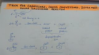 Trick for cannizzaro Reaction cross cannizzaro Reaction intramolecular cannizzaro reactions [upl. by Nosral]