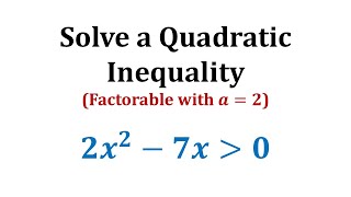 Solve a Quadratic Inequality with Two Terms Greater Than and Factorable [upl. by Inah155]