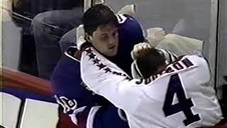 Kevin Kaminski vs Mark Messier  Rangers vs Capitals Line Brawl 1995 [upl. by Nirat981]