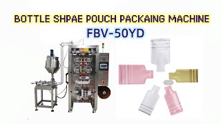 Bottle shape pouchsachet form fill seal machine  2 lanes liquid packaging machine [upl. by Perrine]