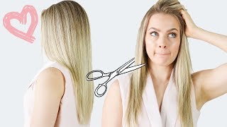 How I Cut My Hair My long layer haircut  KayleyMelissa [upl. by Nyrroc]