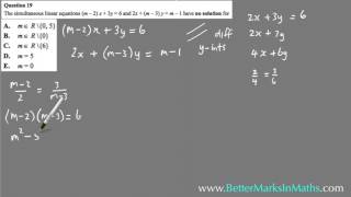 VCAA 2006 Maths Methods Exam Solutions M Choice Q19  Linear  Find Pronumeral [upl. by Dohsar592]