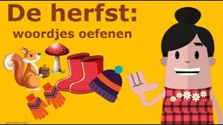 Herfst  woordjes oefenen 🍄🐿🕷🕸🌳🧥🧤🧣☂educatief kinderfilmpje [upl. by Inaluahek]