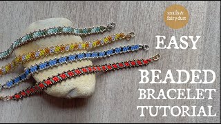 Easy Beaded Bracelet Tutorial Using Even Count Peyote Stitch [upl. by Oswal]