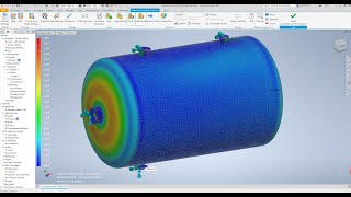 Inventor Nastran FEA analysis Pressure Vessel [upl. by Naneik]