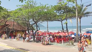 Todos os quiosques lotados na praia grande em Ubatuba SP [upl. by Coucher236]