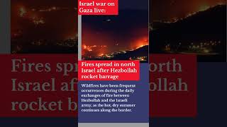 Fires Spread in North Israel After Hezbollah Rocket Barrage [upl. by Jehius]