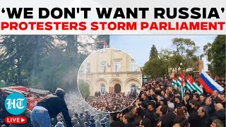 Abkhazia Protest LIVE Protesters storm Abkhazia parliament over Russian investment deal  Putin [upl. by Uttica]