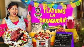 Mi Puesto de Tlayudas Oaxaqueñas 🥑🫘 Sencillas o con Carne 🥩  CONNY CHANGARROS [upl. by Yerdua]